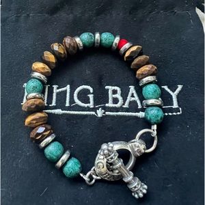King Baby Studio ceramic and Czech glass bead bracelet.